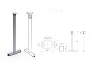 ASTRO 2 GAMBA PIEGHEVOLE PIEDE A T ALLUM. 40X32MM. H.720MM.