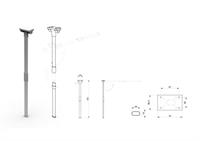 COMET 3 GAMBA OVALE PIEGHEVOLE/SEPARABILE ALLUMINIO H.720MM.