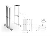 STAR 2 GAMBA PIEGH.DOPPIA SNODO CENT.PIEDE T 60X32MM.H.720MM