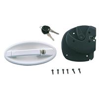 SERRATURA ANTISCASSO OVALE BIANCA PORTE CON ROTORE E CHIAVI