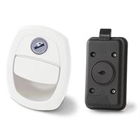 SERRATURA PORTELLONE BIANCA CHIUSURA A SCATTO