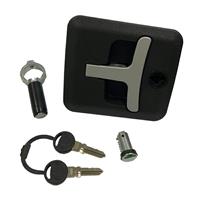 MANIGLIA A COMPRESSIONE CON CILINDRO NERA PER PORTELLONI