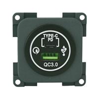 MP2USBC/M PRESA DOPPIA USB-A (3A) + USB-C (3A) 12V MARRONE