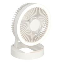 VENTILATORE BIANCO ORIENTABILE CON LUCE LED E BATTERIA