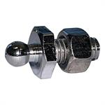 *BOTTONE IN OTTONE CROMATO A VITE E DADO CF.PZ.10