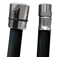 FLESSIBILE RICAMBIO IN PVC NERO 200CM. 3/8 F x 15/1 M