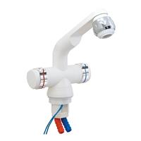 RUBINETTO BIANCO/ARGENTO CON MICROINT./ROMPIGETTO DIAM.34MM.