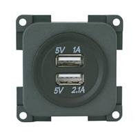 MP2USB PRESA DOPPIA USB 5V GRIGIA SENZA LED/SENZA COPERCHIO
