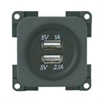 MP2USB PRESA DOPPIA USB 5V GRIGIA SENZA LED/SENZA COPERCHIO