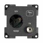 PRESA MP12ATV 12V AUTO+TV GRIGIA