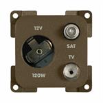 PRESA MP12ATVS 12V AUTO+TV+SAT MARRONE