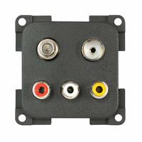 MPRCA3TVS MODULO 3 PRESE RCA+TV+SAT GRIGIO